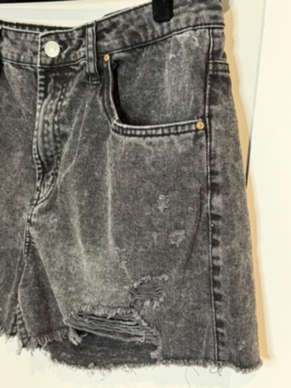 Refuge (11) Black Denim Shorts - Picture 2 of 11